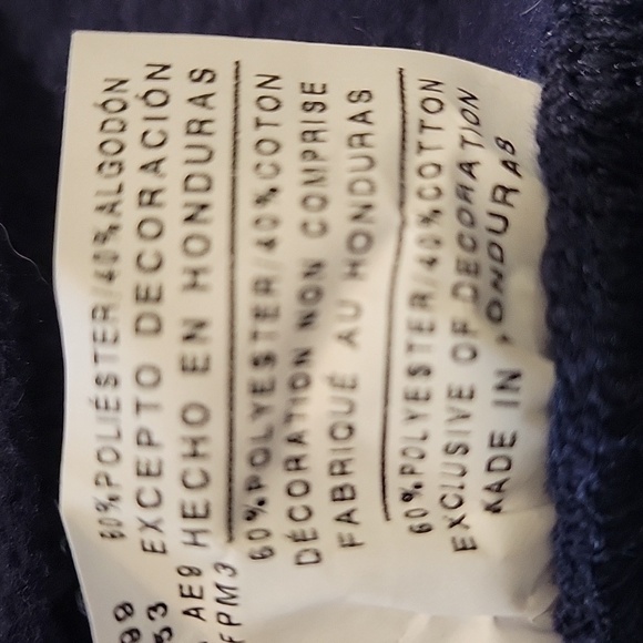 CHAMPION small navy blue with white embroidered logo hoodie - Picture 4 of 5